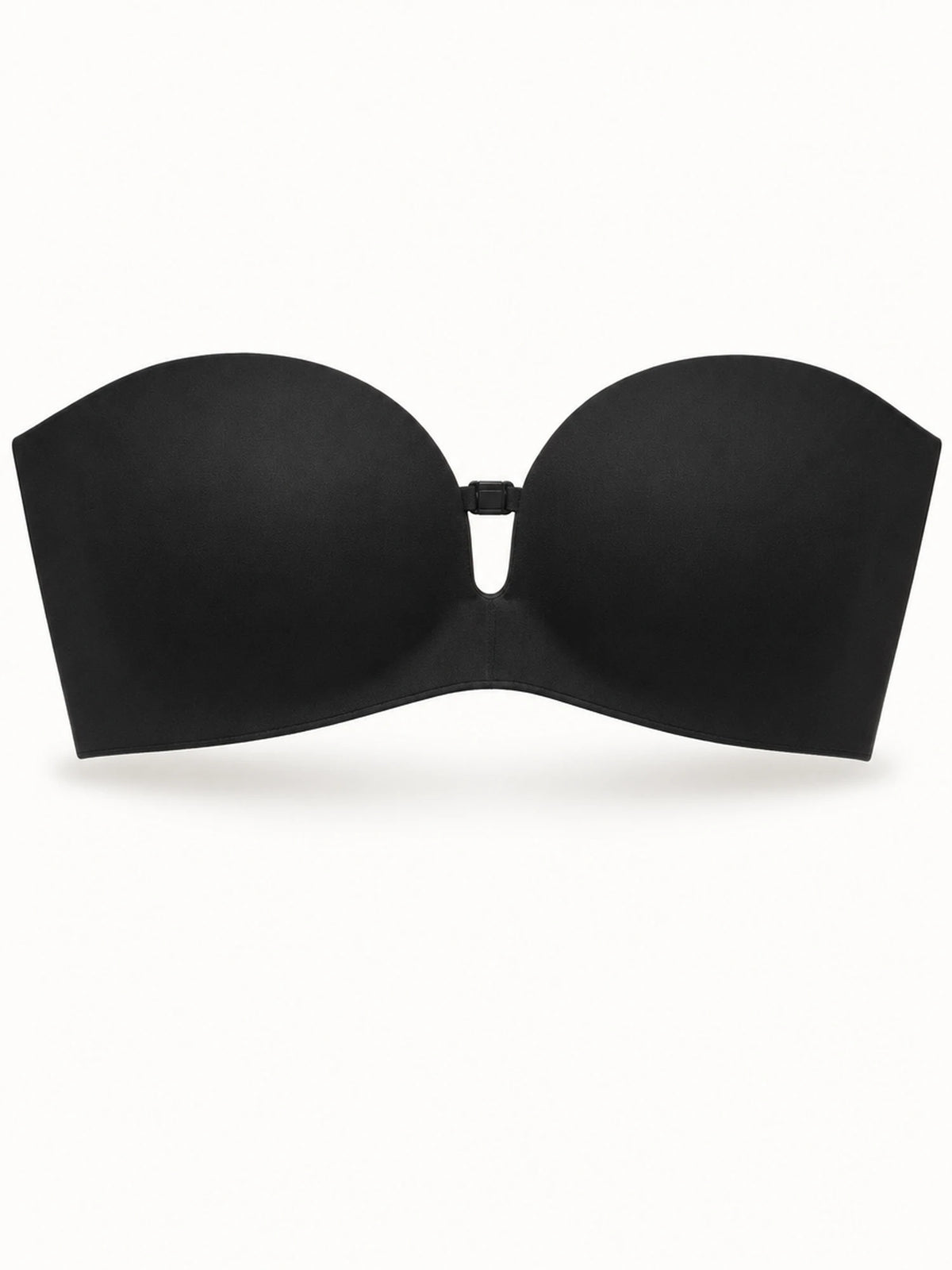 Trägerloser Push-up-BH in Schwarz, Produktansicht von vorne