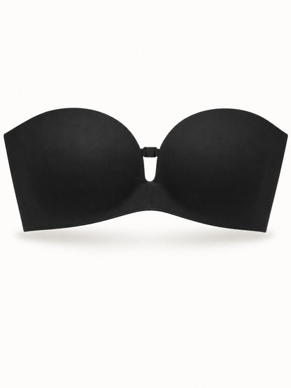 Trägerloser Push-up-BH in Schwarz, Produktansicht von vorne