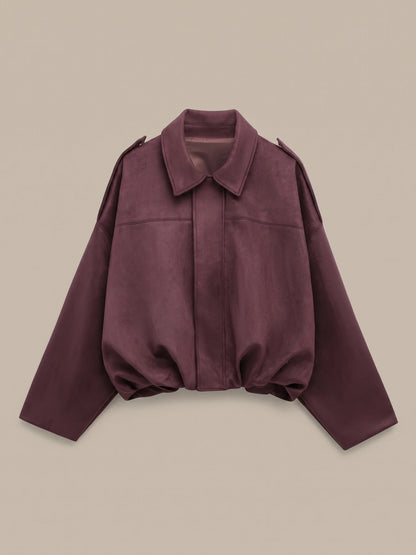 Bomberjacke in Burgundy, Vorderansicht