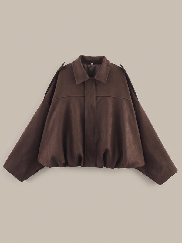 Bomberjacke in Dark Brown, Vorderansicht
